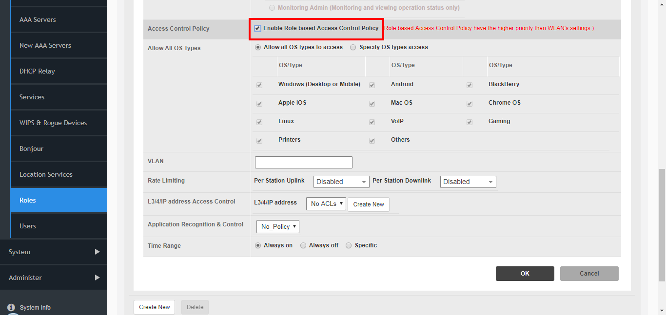 Ruckus Roles RBAC configuration