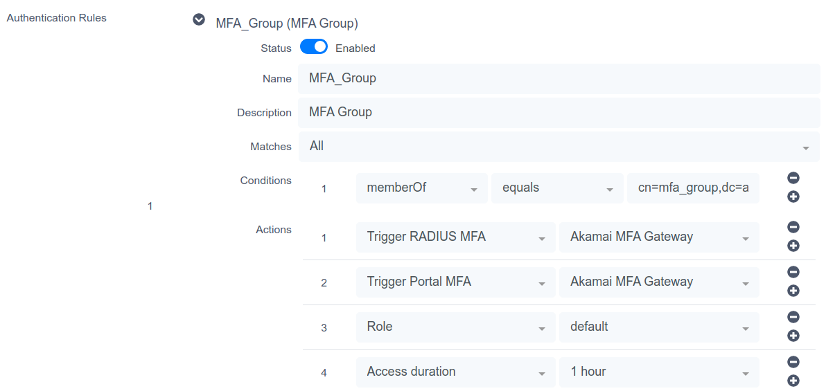 MFA Authentication rule