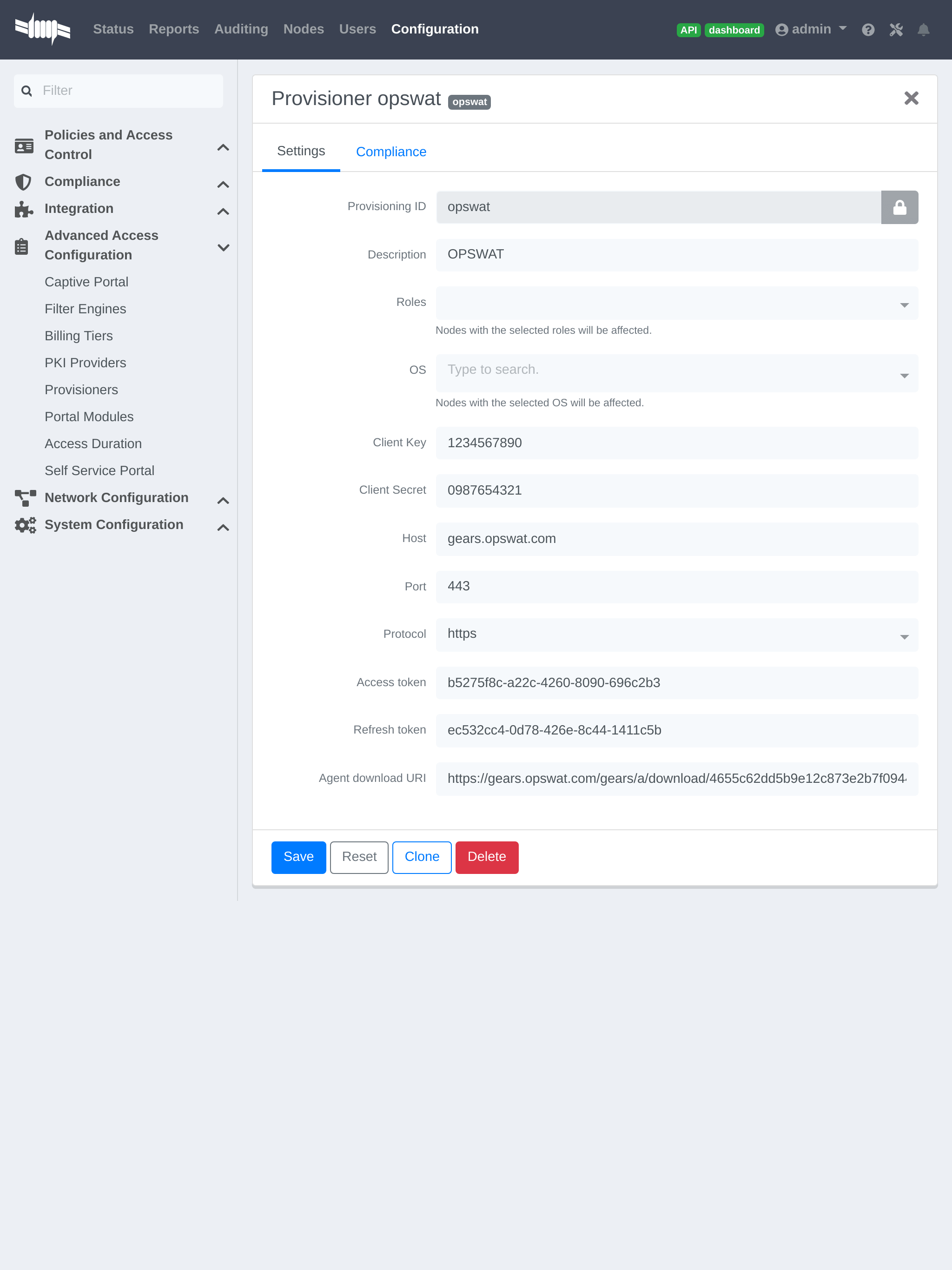 OPSWAT PacketFence configuration