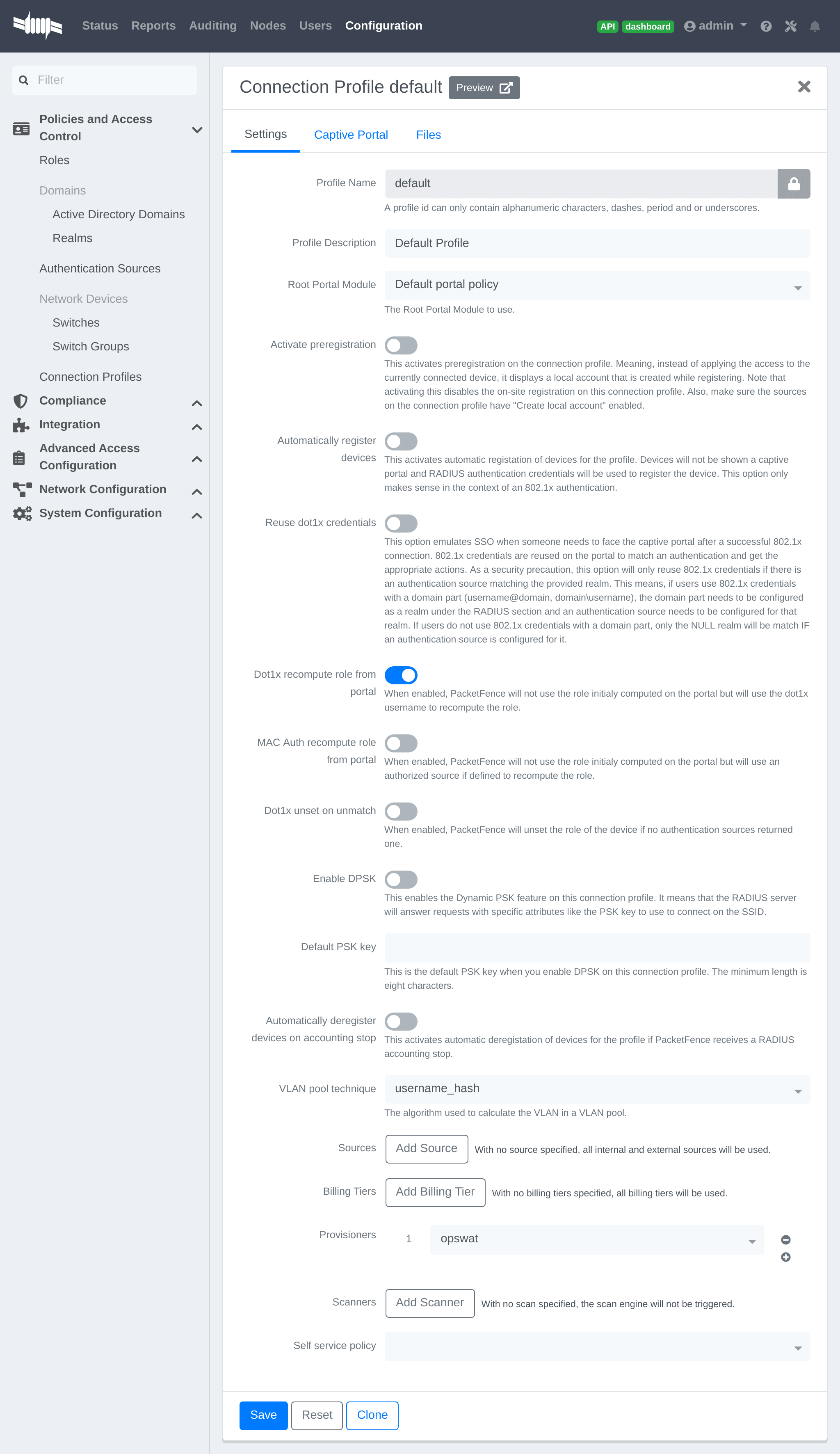 OPSWAT portal configuration